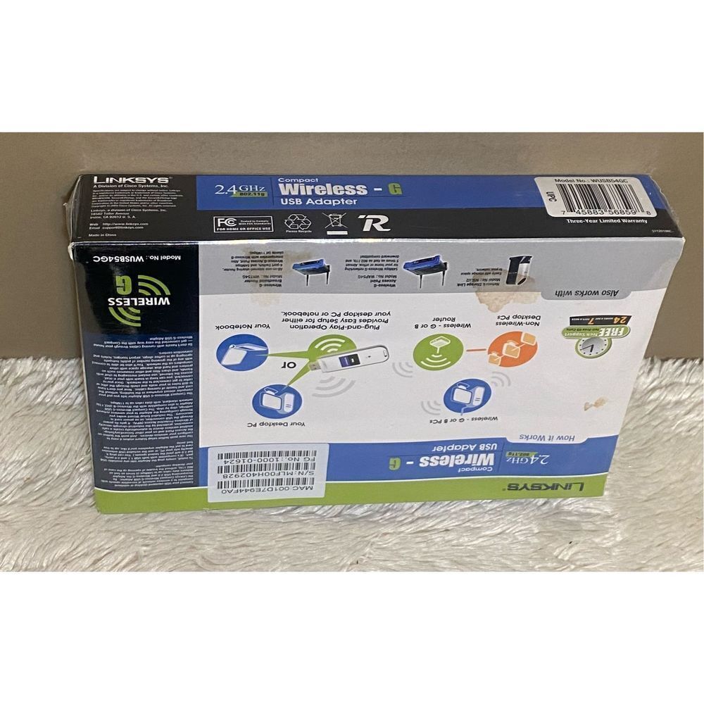 Cisco-Linksys WUSB54GC Compact Wireless-G USB Adapter - Picture 3 of 3